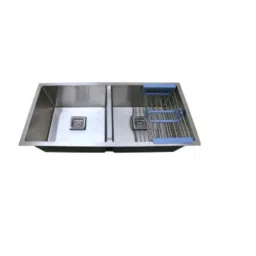 Rigwell Lifetime 37x18x10 inch Satin Stainless Steel Double Bowl Kitchen Sink-image-35