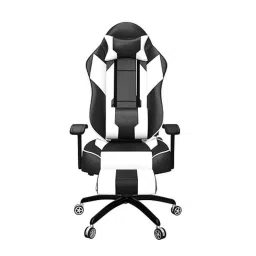 Rekart Faux Leather White &a; Black Adjustable Arm Rest Multi Functional Ergonomic Wing Back Gaming Chair with Footrest, MF1 White-image-65