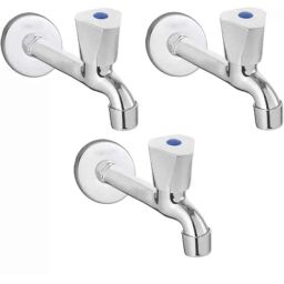 Fastgear Steel &a; Brass Chrome Finish Long Body Tap (Pack of 3)-43