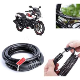 Auto Pearl PVC &a; Plastic Black Combination Cable Lock for Pulsar 220 BS6, 961-picture-4