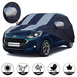 AllExtreme Hn7005 Car Body Cover For Hyundai Nios Custom Fit Dust Uv Heat Resistant For Indoor Outdoor Suv Protection (Blue-Silver With Mirror)-picture-6