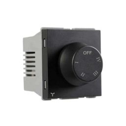 Havells Reo Elegant Bold 4 Steps 2 Module Soot Black Fan Regulator, AHRRFXB005-2