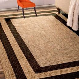 Beige, Black Jute Carpet-image-2