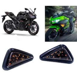 Auto Pearl 2 Pcs 12V Black Bike Side LED Indicator Light Set for Yamaha YZF R3, A80-picture-5