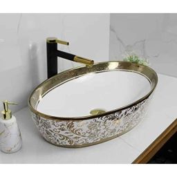 Bassino Art 41x62x14cm Ceramic Gold Wash Basin, EU_344-image-39