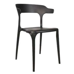 Rose Vision Plastic Black Medium Back Cafe Chair with Backrest-image-68