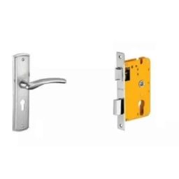 Dorset HL Series Onix 8 inch Stainless Steel Silver Chrome Finish Door Handle Lock Set with Mortise Latch (Pack of 3)-image-28