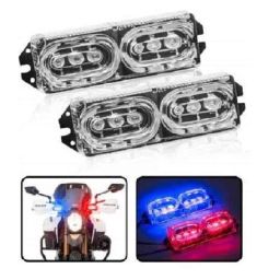 A4S 2 Pcs Red &a; Blue Police Flasher Light Set for Bikes, Cars &a; Scooty-14