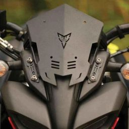 RA Accessories Mild Steel Black Bike Headlight Visor for Yamaha MT15, RAA4DVOU-picture-4