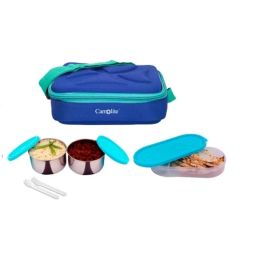 Carrolite 400ml Blue &a; Cyan Stainless Steel Lunchbox, Trendy_1003 (Pack of 3)-picture-15