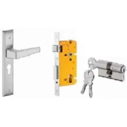 Dorset ML Series Atina 70mm Stainless Steel Silver Chrome Finish Door Handle Lock Set with Both Side Key Cylinder (Pack of 3)-picture-24
