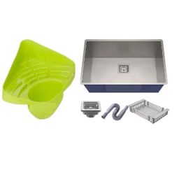 Zesta 24x18x10 inch Stainless Steel 304 Matt Finish Silver Handmade Kitchen Sink with Flexible Sink Cock Tap-picture-25
