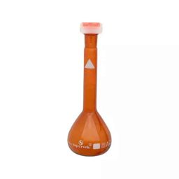 Supertek 250ml Borosilicate Glass 3.3 Class-A Amber Volumetric Flask with Special White Mark Colour, 75.417.0250 (Pack of 2)-picture-42
