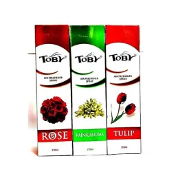 Toby 3 Pcs 270ml Rose, Tulip &a; Rajnigandha Long Lasting Fragrance Air Freshener Spray Set-image-11