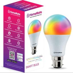 HomeMate 12W Wi-Fi RGB+CCT Smart LED Bulb, 16 Million Colours Warm &a; Cool White with Alexa, Google Assistant &a; Siri, Base B22, HM-SMBL-12W_RGB-4