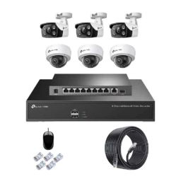 TP-Link VIGI C240 &a; C340 4MP Full Colour Network IP Combo Indoor &a; Outdoor Kit with 8CH NVR 6 Camera 10 Port POE Switch D-LINK 100M LAN Cable-29