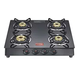 Prestige Marvel Plus 4 Burner Black Manual Glass Top Gas Stove, GTM 04-picture-1