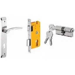 Dorset ML Series Letizia 60mm Stainless Steel Silver Chrome Finish Door Handle Lock Set with Both Side Key Cylinder, ML LET (Pack of 4)-image-36