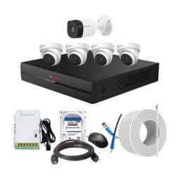 CP Plus 2.4MP Indoor &a; Outdoor CCTV Combo Kit with 8Ch DVR, 1 Bullet 4 Dome Camera, 8Ch SMPS, 70m Cable, 2TB HDD &a; Connector-32
