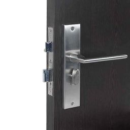 Handle Waala Luna-CYS 8 inch 60mm Stainless Steel Silver Cylindrical Plate One Side Key Mortise Door Lock Set-image-72