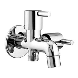 Aquieen Fluid Chrome Polished 2 Way Bib Cock with Wall Flange-image-36