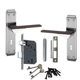 Atom 6 Lever Stainless Steel Satin Finish Mortise Lock Set with 3 Keys, O-102-picture-15