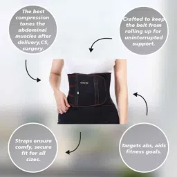 STERGIC IRIS Black Abdominal Support Belt for Post Surgical Recovery &a; Pain Relief, Size: XL image 5