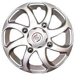 Auto Pearl 4 Pcs 15 inch ABS Silver Press Type Car Wheel Cover Set with Retention Ring for Maruti Suzuki S Cross 2015-2017-picture-23