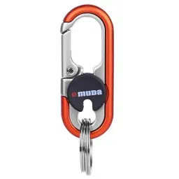 AllExtreme 3746A-1 Stainless Steel Orange Oval Design Belt Hook Locking Keychain with 2 Rings for Car &a; Bike-image-40