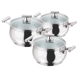 Vinod 3 Pcs Induction Friendly Sicily Set with Lid, 3ITBSO (Pack of 5)-14