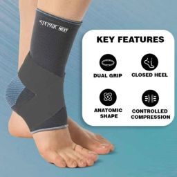 Stergic Next Ankle Binder with Dual Grip, Closed Heel, Anatomic Shape &a; Controlled Compression, STER-0047, Size: M image 4