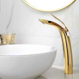 Bassino Brass Gold Extended Body Single Handle Bathroom Sink Wash Basin Mixer Tap, BTT_2034-image-56