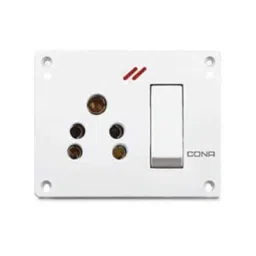 Cona 2211 Super Gold 6A 4 In 1 White Universal Switch Socket Combined (Pack of 15)-picture-6