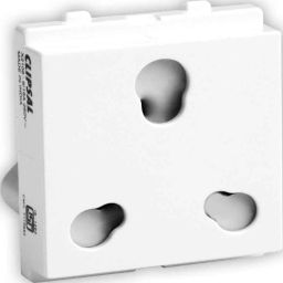 Schneider Electric Opale 6/16A 2 Module White Socket with Shutter, X2106WH-5