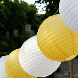 Yellow, White Paper Hanging Lantern-27
