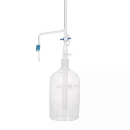 Supertek 50ml Borosilicate Glass 3.3 Class-B Clear Accuracy Automatic Zero Burette with PTFE Key, 70.110.0050-25