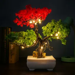 LED Artificial Tree with Pot for Home, Diwali & Festive Decoration Bonsai Wild Artificial Plant with Pot-image-20
