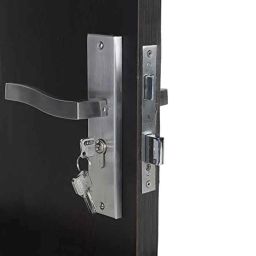 Handle Waala Viva-CYS 8 inch 60mm Stainless Steel Silver Cylindrical Plate One Side Key Mortise Door Lock Set-image-95