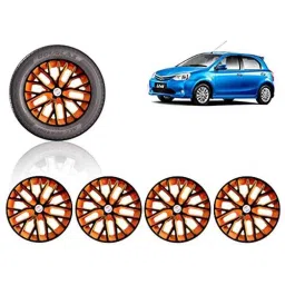 Auto Pearl 4 Pcs 14 inch ABS Black &a; Orange Press Type Fitting Car Wheel Cover Set for Toyota Etios Liva-image-69
