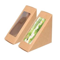 Divatos 9x6.5x1.8 inch Kraft Paper Brown Triangle Sandwich Box, DISANDWICHBXBR (Pack of 25)-image-52