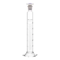 ABGIL 50ml Borosilicate Glass Hexagonal Base Cylinder Graduated Single Metric Scale with Pour Out &a; Stopper, ABG1219-11
