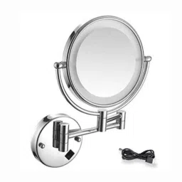 IRIS 9 inch 5X LED Magnifying Bathroom Makeup Mirror with Wall Bracket &a; Adjustable Frame-image-26