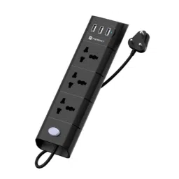 Portronics Power Plate II 1500W Black Extension Board with 2m Cable, POR 671-48