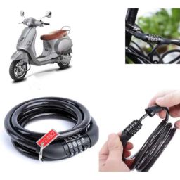Auto Pearl PVC &a; Plastic Black Combination Cable Lock for VXL-picture-31