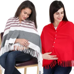 Lulamom Multi-Purpose Breast Feeding Nursing Shawl - Pack of 2 Feeding Cloak-image-86