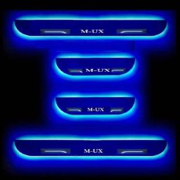 Car Accessories Hub 4 Pcs Acrylic Black Sill Scuff Plate Set with Blue LED for Isuzu M-UX All Model-picture-29