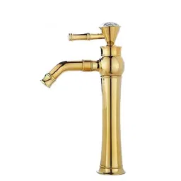 IRIS Brass Golden Body Hot &a; Cold Sink Mixer Basin Faucet Tap-47