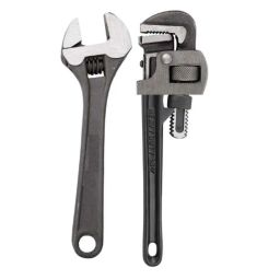 Forgesy 14 inch Pipe Wrench &a; 12 inch Adjustable Wrench Combo, FORGESY312-14