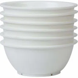 Plastic Serving Bowl Microwave Safe & Unbreakable Bowl Set of 6 (White )-18