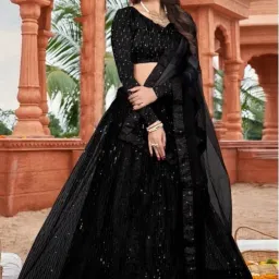 Embroidered Semi Stitched Lehenga Choli-image-36